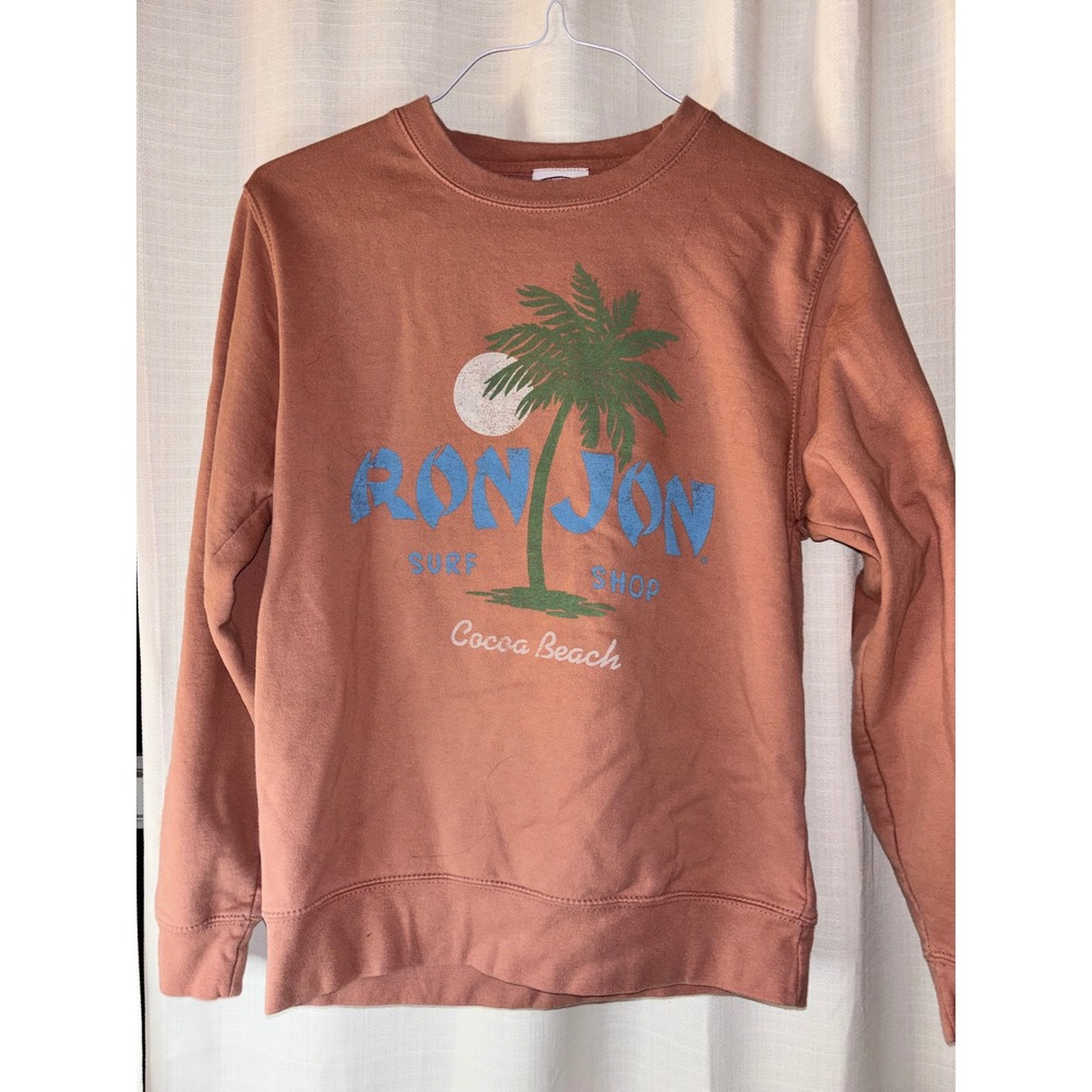 Ron Jon Surf Shop Cocoa Beach Sweatshirt Terracotta Orange Graphic Crewneck S